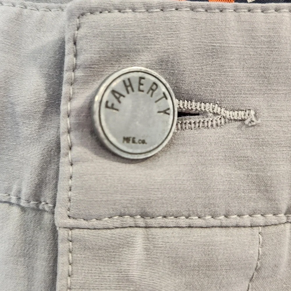Faherty All Day Shorts Mens 36 x 8.5 Grey Hybrid Boardshorts Stretch‎ Quick Dry
